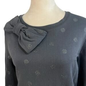 Kate Spade New York “Live Colorfully” Bow Sweatshirt Charcoal Dark Gray | Size M
